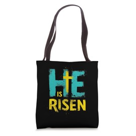 Easter HE IS RISEN Christian Faith Tote Bag