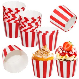 Cupcake Baking Cups Disposable Muffin Cases Baking Paper Cupcake Liners Baking Cups Made of Sturdy Paper for Birthdays Weddings and Parties (50 per Pack) (Red)