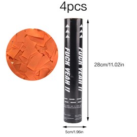 XiXiRan Confetti Cannon Paper x 4 Pieces, Birthday Party Popper, Confetti Gun Set, Confetti Bomb, Confetti Shooter, Confetti Cannon Gender Reveal, Confetti Cannon Poppers (Orange)