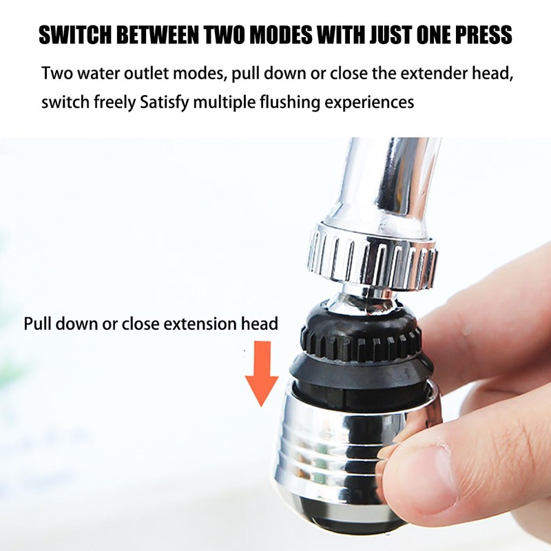 RUIENGCOMM 2Pcs Kitchen Faucet Head Adjustable 360° Rotating Tap Attachment