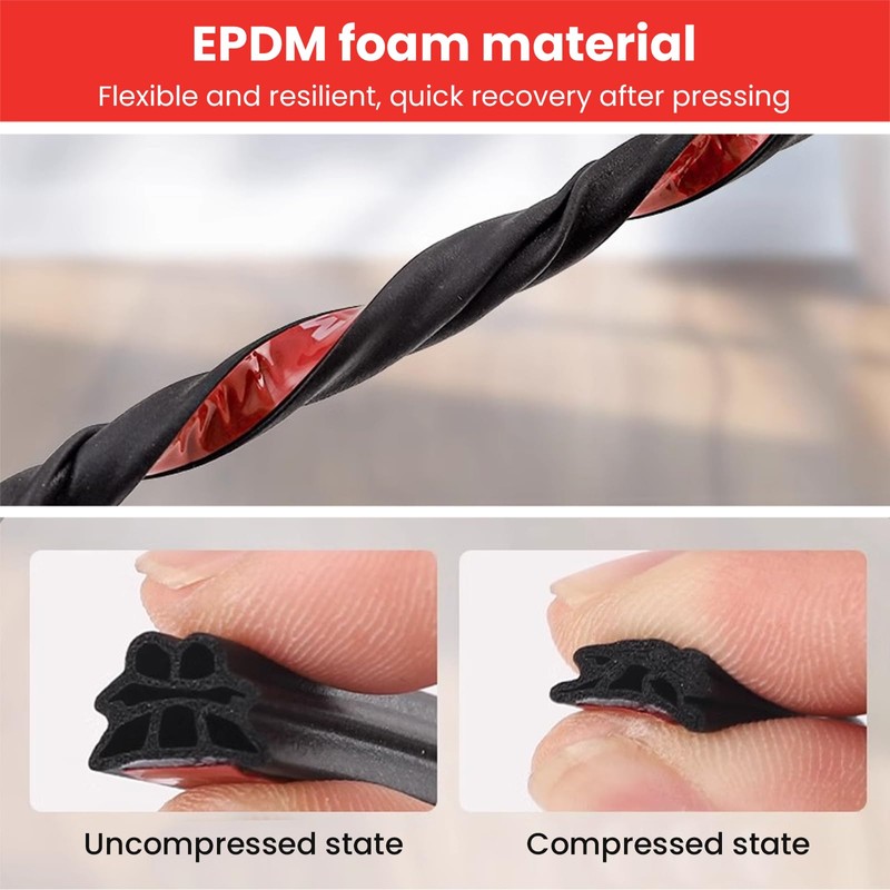 Car Door Rubber Seal Strip Automotive Weather Stripping Double Layer
