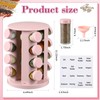 Yungyan Pink Rotating Spice Rack Seasoning Organizer with 16 Empty