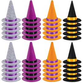 ZHWKMYP - 40 mini sombreros de bruja, colorido pequeño sombrero de brujas para manualidades, decoración de suministros de fiesta de Halloween