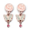 Wicked Glinda Drop Butterfly Earrings Rose Gold Colour