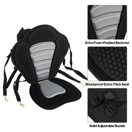 FAHKNS 2-Pack Kayak Seats, Kayak Accessories, SUP Paddle Board Seats, Luxury Padded Canoe Back Seat with Removable Storage Bag, 4 Adjustable Straps for Kayaking, Canoeing, Rafting, Fishing
