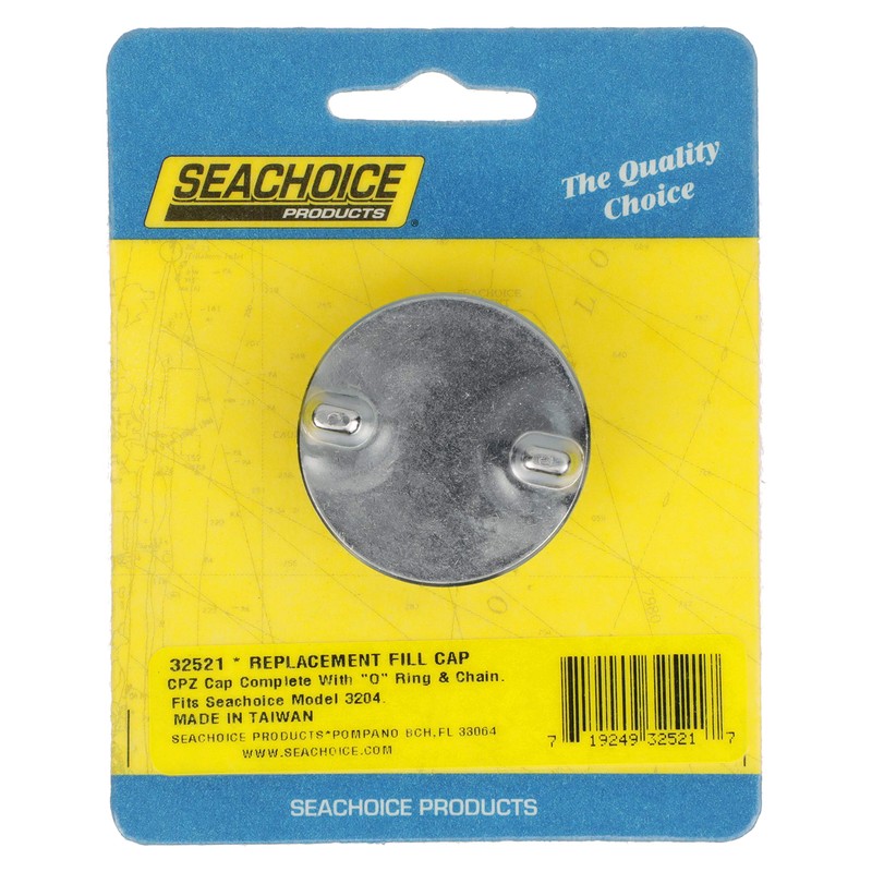Seachoice Replacement Gas Fill Cap, Chrome-Plated Zamak
