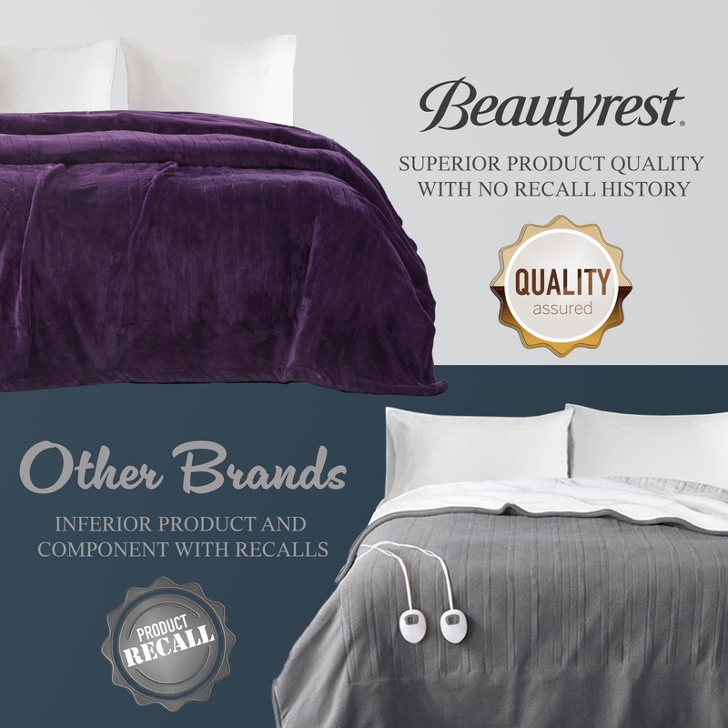 Beautyrest Heated Electric Blanket for Cold Weather, Fast Heating Heated