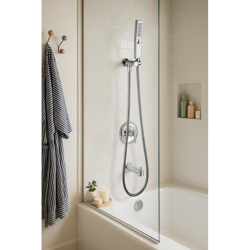 G-Promise All Metal Handheld Shower Set with 3-Function Showerwand, included