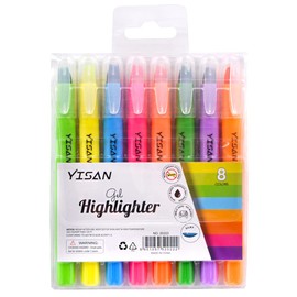 YISAN Gel Highlighter, Bible Marker Pens, Bible Highlighter, Marker Pens Set, 8 Colours 20222
