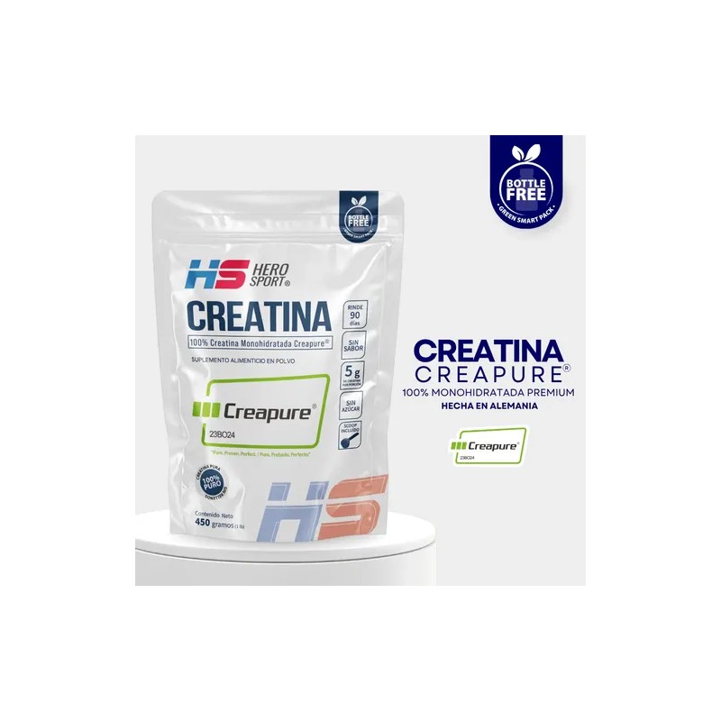 Hero Sport Creatina 450g Creapure 100 Pura 90 Porciones