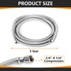 (1 Pack) HeSun 5-FT Ice Maker Supply Line, 1/4" Compression