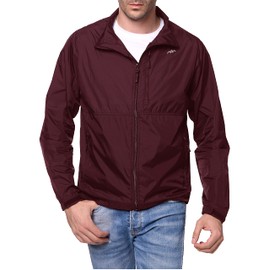 TRAILSIDE SUPPLY CO. Mens Windbreaker Jackets Lightweight Packable Jacket,Windproof and Dustproof Merlot size Large