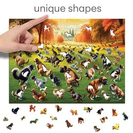 WOODEN.CITY Funny Puzzle 1000 Pieces Dogs | Poop Dogs | Wooden Prank Puzzle | Pooping Dogs | Made in the EU | 54 x 39.4 cm
