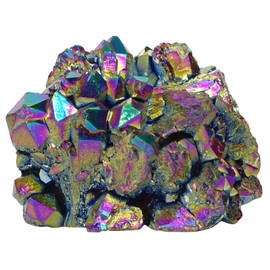 Harmonize Reiki Healing Crystal Rainbow Titanium Coated Cluster Specimen Natural