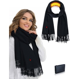 Lionrose Heated Scarf for Women - Men Electric Heating Neck Scarf with Rechargeable 5000mAh Battery Warm for Arthritis in Winter (Black)