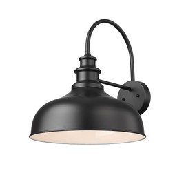 Bestshared Outdoor Farmhouse Barn Lights 16” Dome Large Outdoor Wall Lighting Fixture Industrial Wall Sconces Exterior Wall Mount Light (1Pack, Black+White)