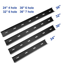 ICITYWALL 2 Pack 24”L x 3”W C Channel Steel Support, 3/4" Leg, Metal Support Bracing Hidden C Bracket for Table Top Live Edge Slab Woodworking, Black Coat Finish 4 Holes, Inserts & Bolts Included