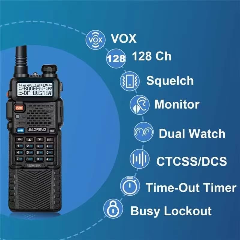 BAOFENG Radio UV-5R Ham Radio(4pcs Batteries), Handheld 8W Upgrade Long