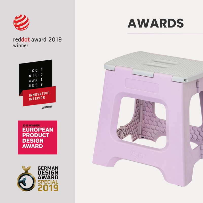 Vigar Compact Step Stool Foldable, 12-1/2-inch Step Stools for Adults