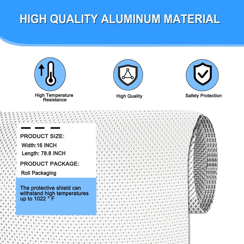 16" x 78.7" Embossed Aluminum Exhaust Heat Shield Kit –