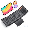 MEETION Bluetooth Foldable Keyboard with Touchpad and Number Pad, Black