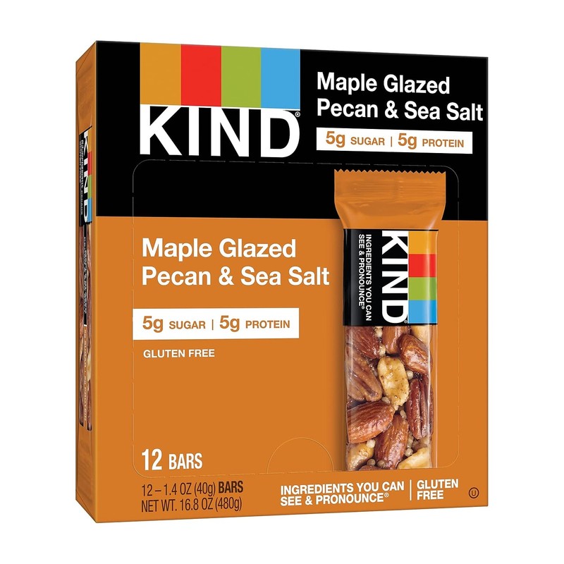 Kind Maple Glazed Pecan and Sea Salt Bar, 1.4 Ounce
