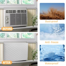 EATAKWARD AC Cover Indoor, 25"x 16"x 3.5" Air Conditioner Cover Inside Window AC Unit Cover, Double Insulation with Elastic Strap