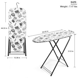 Duwee 13"×35" Ironing Board Small with Heat Resistant Cover,Folding Compact Ironing Board,Light Weight,Easy to Storage