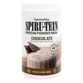 Natures Plus SPIRU-TEIN Shake - Chocolate - 2.1 lbs, Spirulina Protein Powder - Plant Based Meal Replacement, Vitamins & Minerals for Energy - Vegetarian, Gluten-Free - 34 Servings