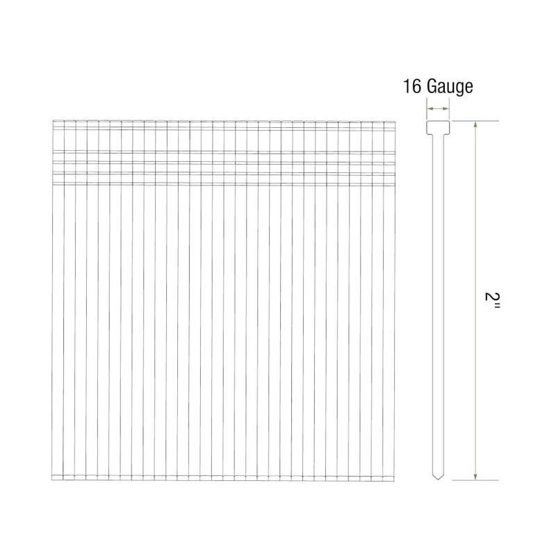 Grip-Rite GRF1624M, Collated Finish Nail 16GA, 2", Galvanized, 4,000 Nails,