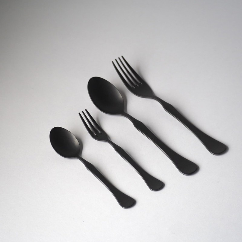 Takakuwa Metal Sway Dinner Spoon, Black, Size: Approx. 7.2 inches