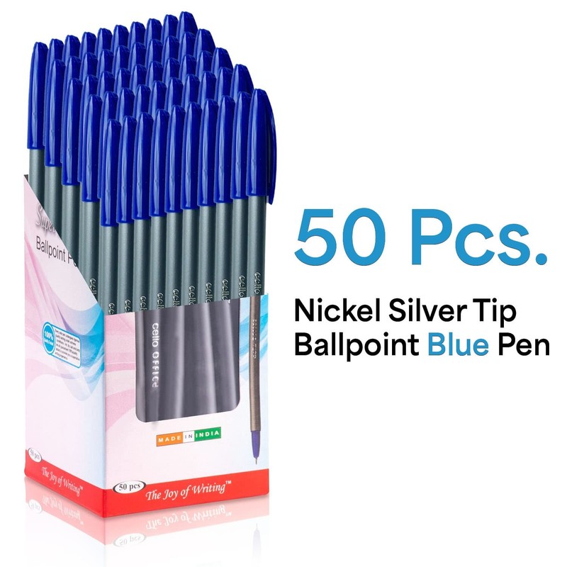 Cello Office Blue Pens | Pack of 50 - Medium