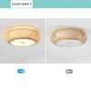 Aeyee Bamboo Flush Mount Ceiling Light Handwoven Rattan Light Fixture,
