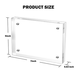 M-sorflly 5×7 Inches Acrylic Picture Frame (3 Pack)，Clear Magnetic Picture Frame for Wedding，Double Sided Frameless Photo Frame for Desktop Free Standing， Display Stand Picture Frame