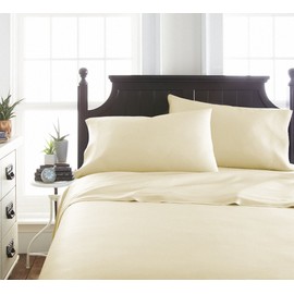 Linen Market 4PC 9_2 4 Piece Bamboo Sheet Set, King, Ivory