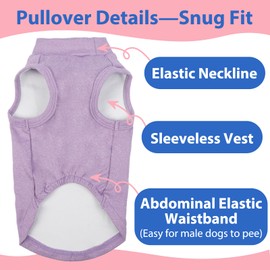 Dog Fleece Vest - Purple, S - Warm and Stretchable Sweatshirt | Sleeveless Lightweight Sweater, Pullover Design for Small Dogs, Chihuahua Clothes, Papillon, Pomeranian