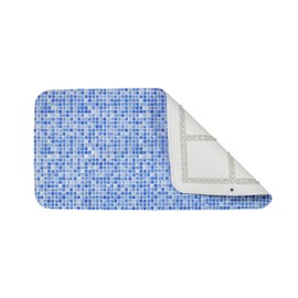 Croydex Blue Mosaic Slip-Resistant Bath Mat with Hygiene 'N' Clean