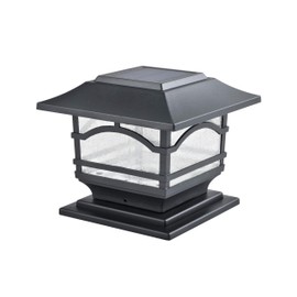 Davinci Lighting Premium Solar Outdoor Post Cap Lights - 4x4 5x5 6x6 - Bright LED Light for Fence Deck Garden or Patio Posts - Slate Black (1 Pack)