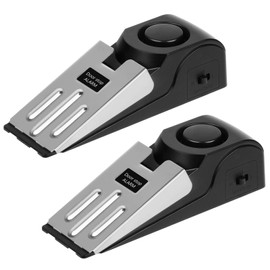 Flintronic 2PCS Door Stop Alarm, Portable Door Security Stopper Alarm, Adjustable Non-Slip Wdge Security Device with 120dB Alert, Door Wedges Indoors for Home Hotel Travel Intruder Alert Detection