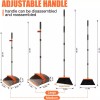 Durable Broom and Dustpan Set with 52" Adjustable Long Handle