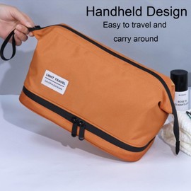 Toiletry Bag for Men Water Resistant Double Layer Organizer with Large Capacity for Nylon Toiletries Travel Essentials Accessories