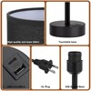 Black Touch Bedroom Lamp with USB - 3 Way Dimmable