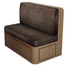 Leather Look RV Dinette Cushion Covers, Stretch Camper Cushion Slipcovers for Travel Trailer Couch RV Booth Seat, Replacement Camper Sofa Chair Protector (1 Backrest Cover & 1 Bench Cover,Brown)