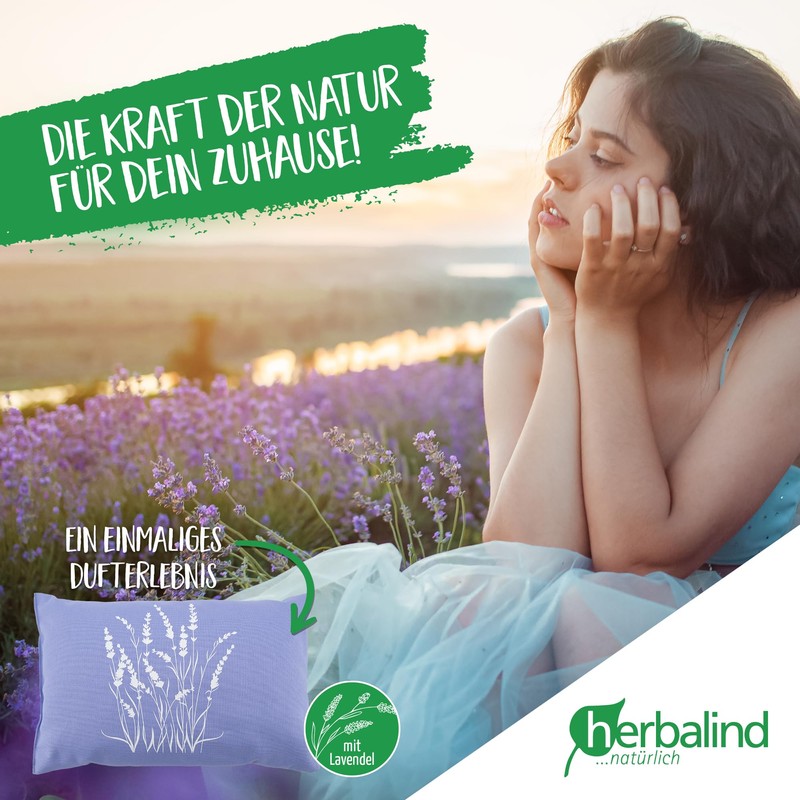 HERBALIND Lavender Pillow 30 x 20 cm - Scented Cushion