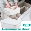 2 Pcs Plastic Storage Box with Lid, White Storage Boxes