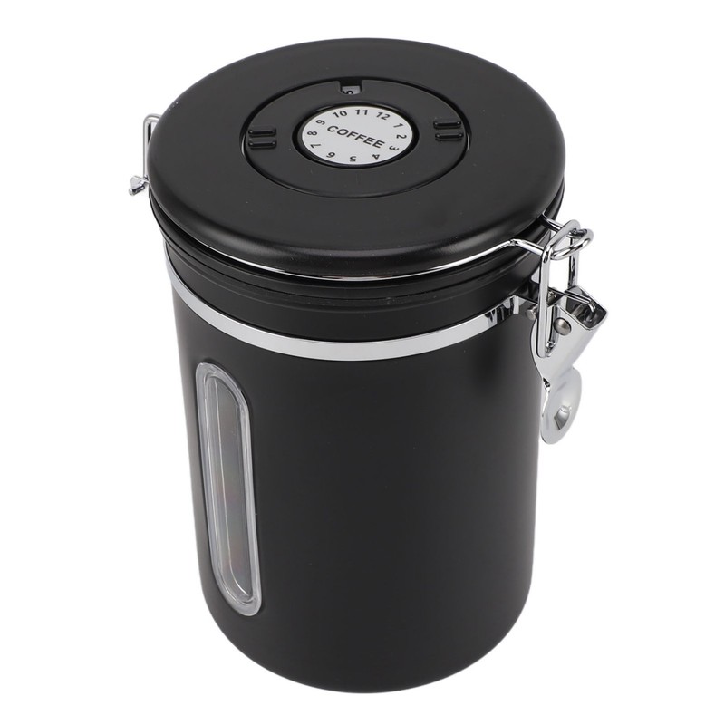 Coffee Canister 1800ml 304 Stainless Steel Window Design One Way