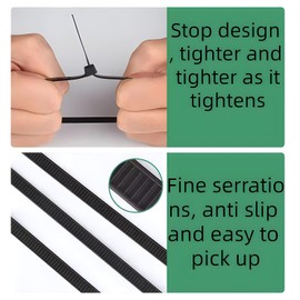 3.9 inch Black Zip Ties Heavy Duty 100 Pack, UV Resistant，Durable Nylon Zipper Cable tie, self-Locking tie Bag, Perfect Choice for Home Gardens, Offices, and workshops