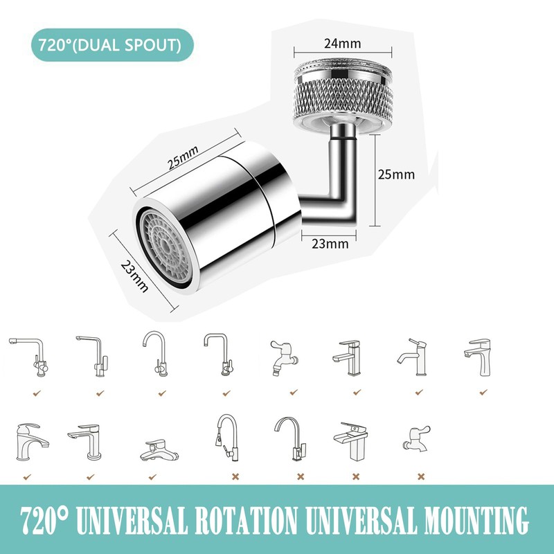 Xinlon Aerators for Taps, 720° Swivel Tap Attachment - Practical