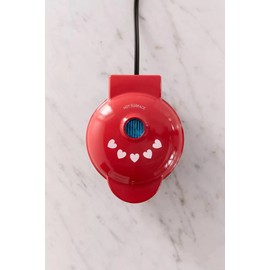 DASH Red Heart-shaped Mini Waffle Maker Dual Non-Stick Coating Machine for Individual Waffle, Cookie dough, Keto chaffles, Paninis and Hash Browns