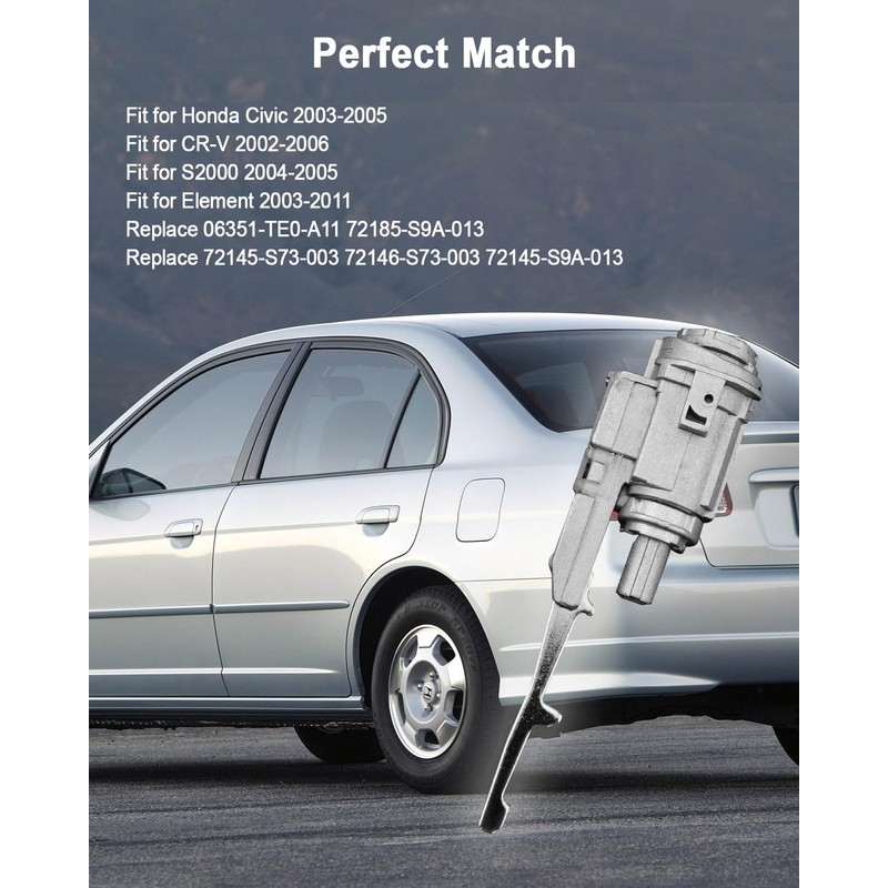 4Pcs Door Lock Cylinder & Ignition Switch Fit for Honda